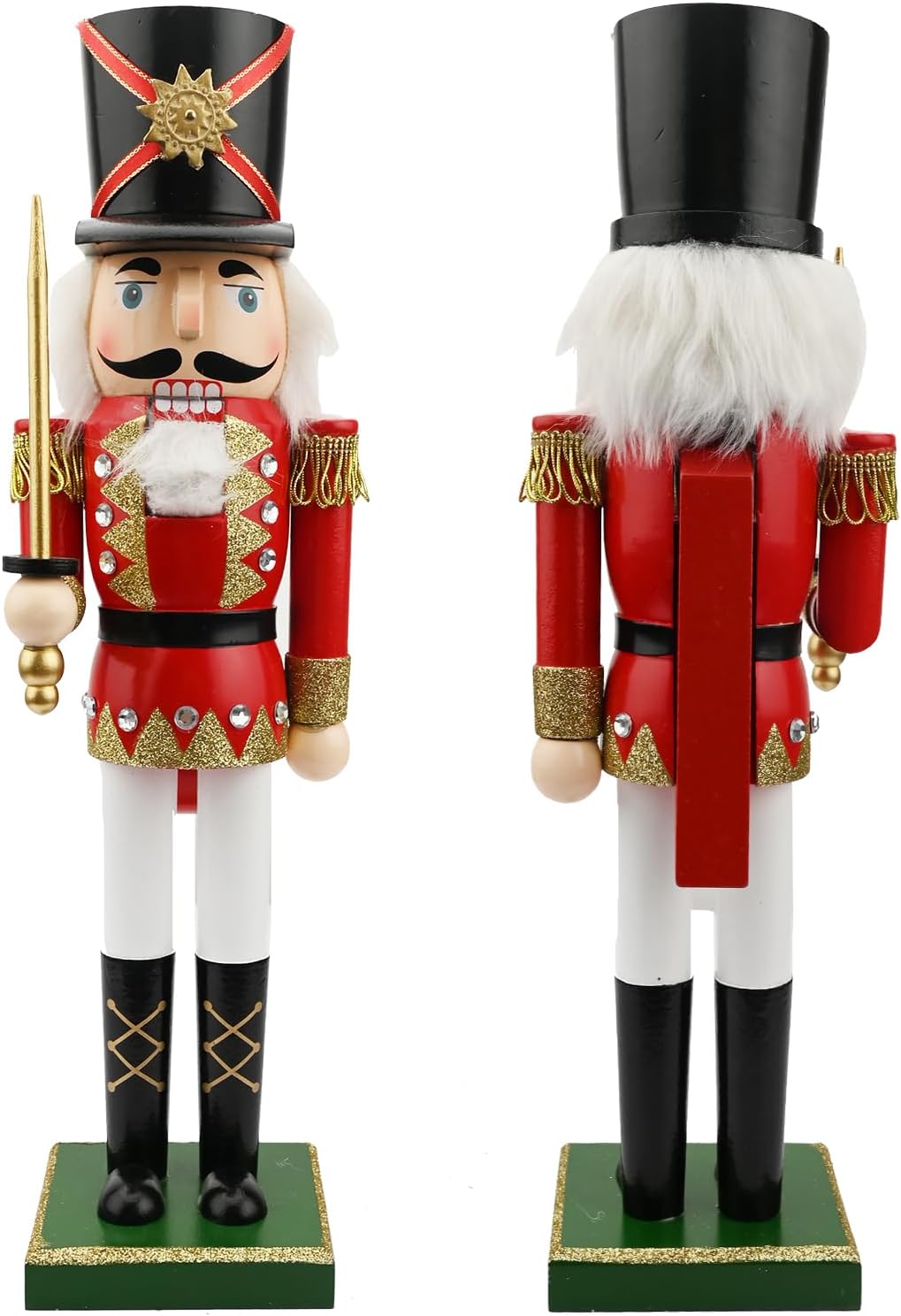 Jodsen Grosse Weihnachten Nussknacker Soldat Holz 38cm/15inchs Weihnachten Nussknacker Figuren Ornam