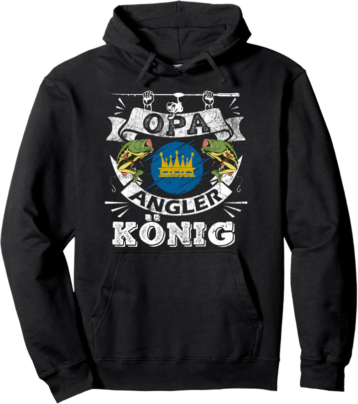 König Spruch Lustig Angeln Grossvater Geschenk Angler Opa Pullover Hoodie