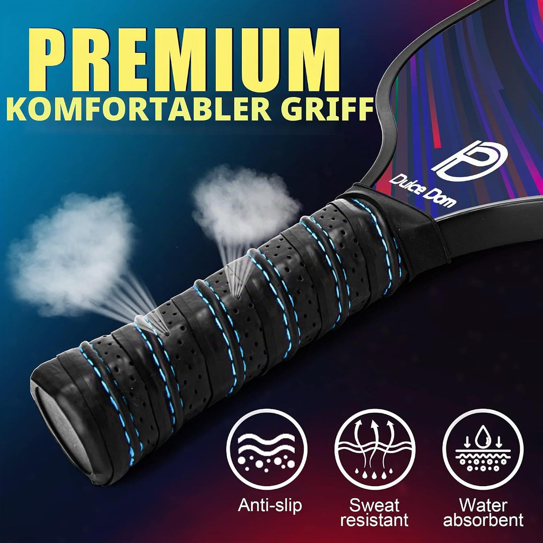 DULCE DOM Pickleball-Paddel, 2er- / 4er-Set, USAPA-genehmigt, Fiberglas/Kohlefaser, Pickleballschläg