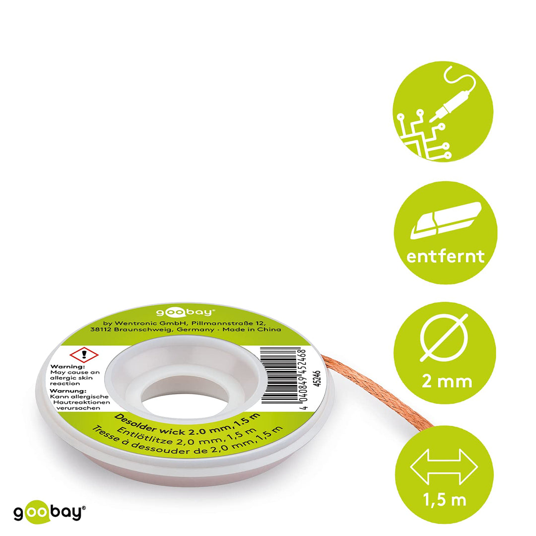 ERSA Lötkolben 30 S 40W Version 230V 0340KD bewährter Universallötkolben &amp; Goobay 45246 Entlötlitze