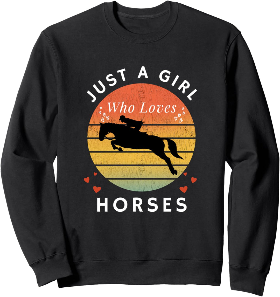 Nur ein Mädchen, das Pferde Vintage Retro Geschenk lustige Sweatshirt