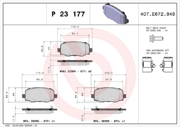 Brembo P 23 177 Bremsbeläge