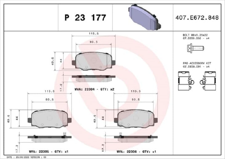 Brembo P 23 177 Bremsbeläge