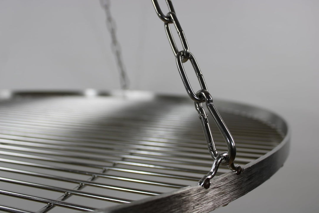 80cm Edelstahl Grillrost mit Kette Ø4, Schwenkgrill, Grillrost mit Kette, BBQ Grillrost, Camping Gri