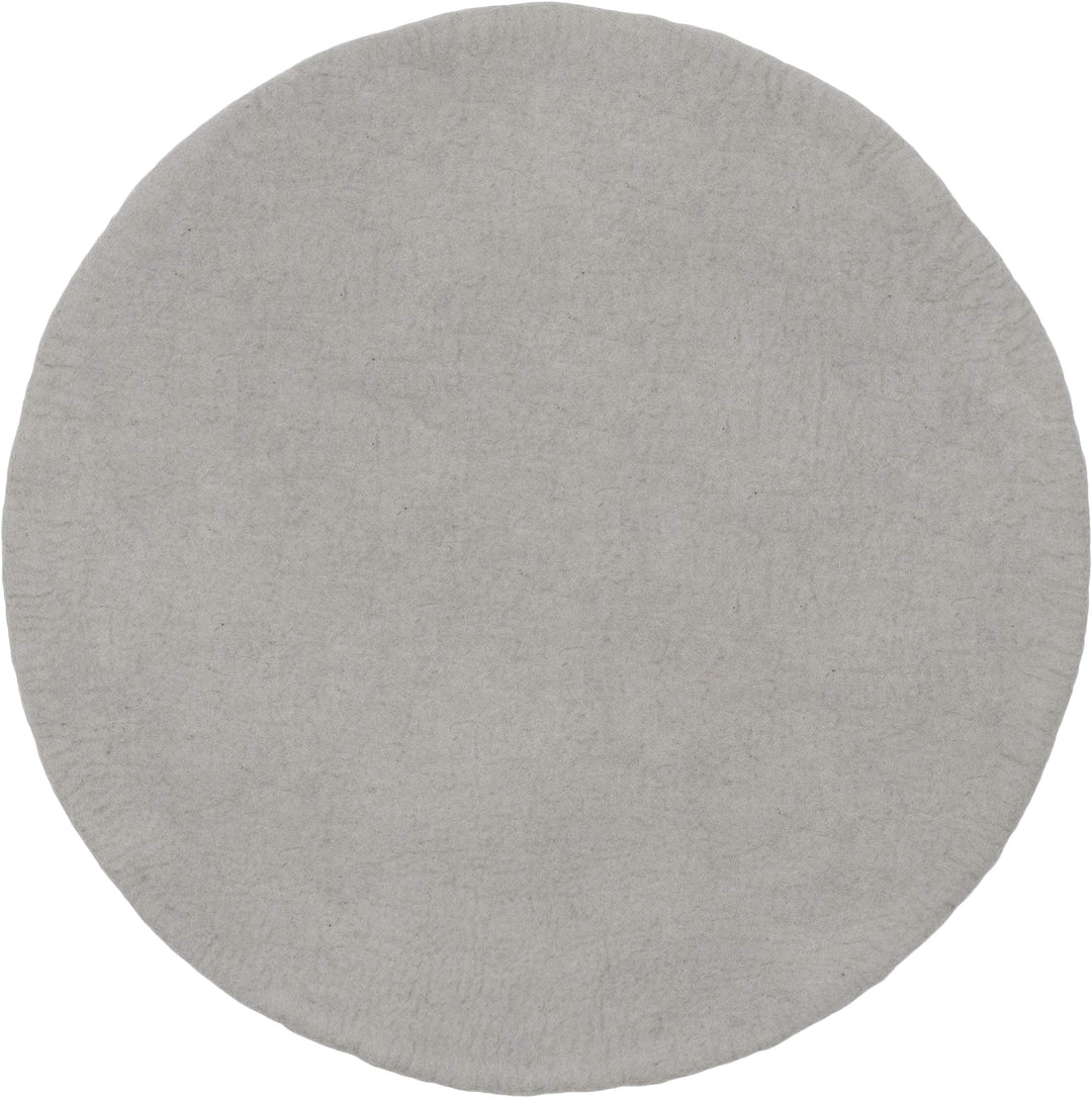 myfelt Luis Filzteppich — Ø 50 cm, ideal für Schlaf-, Wohn-, Kinderzimmer, Flur & Bad Grau 50cm Ø, G