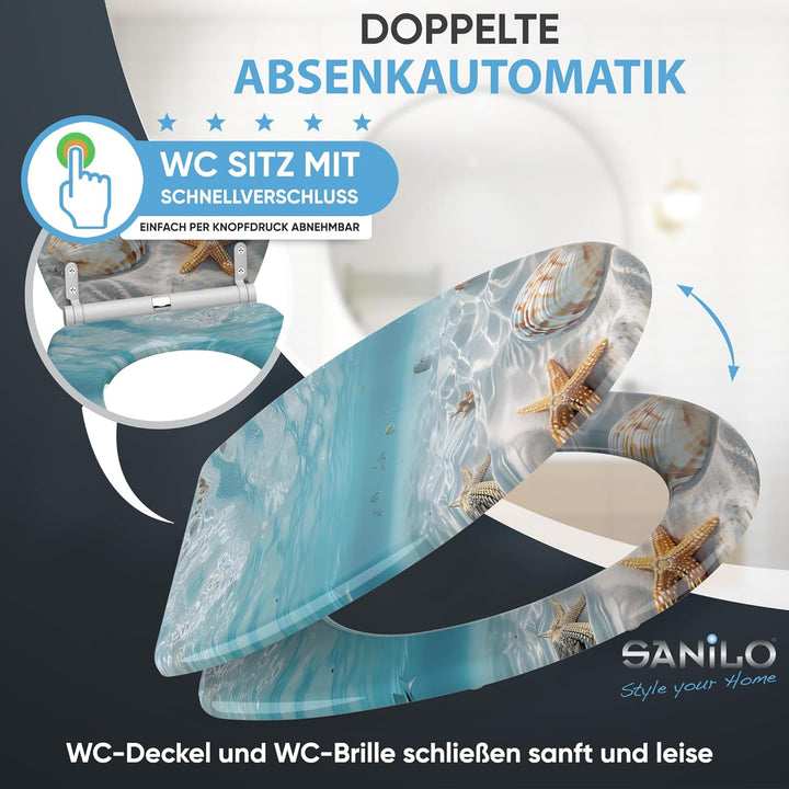 Sanilo WC Sitz mit Absenkautomatik &amp; Quick-Release aus Holz, Waterworld, Waterworld