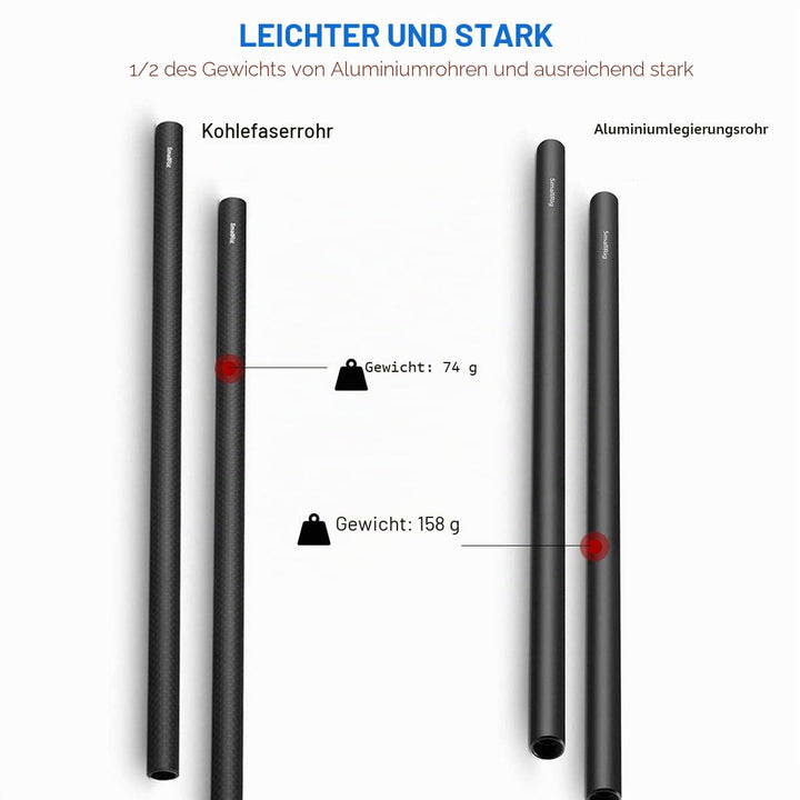 SMALLRIG DSLR Rigs 15mm Carbon Fiber Stangen - 30cm / 12inch (2 Stück) - 851 12 inch/ 30cm, 12 inch/