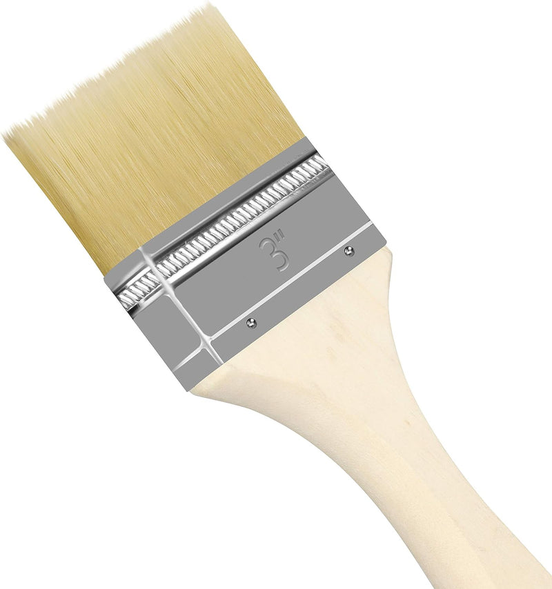 Kurtzy Wiederverwendbares Pinsel Set (24 STK) - 76,2 mm Pinselkopf, Malerpinsel Grösse 20 cm - Lackp