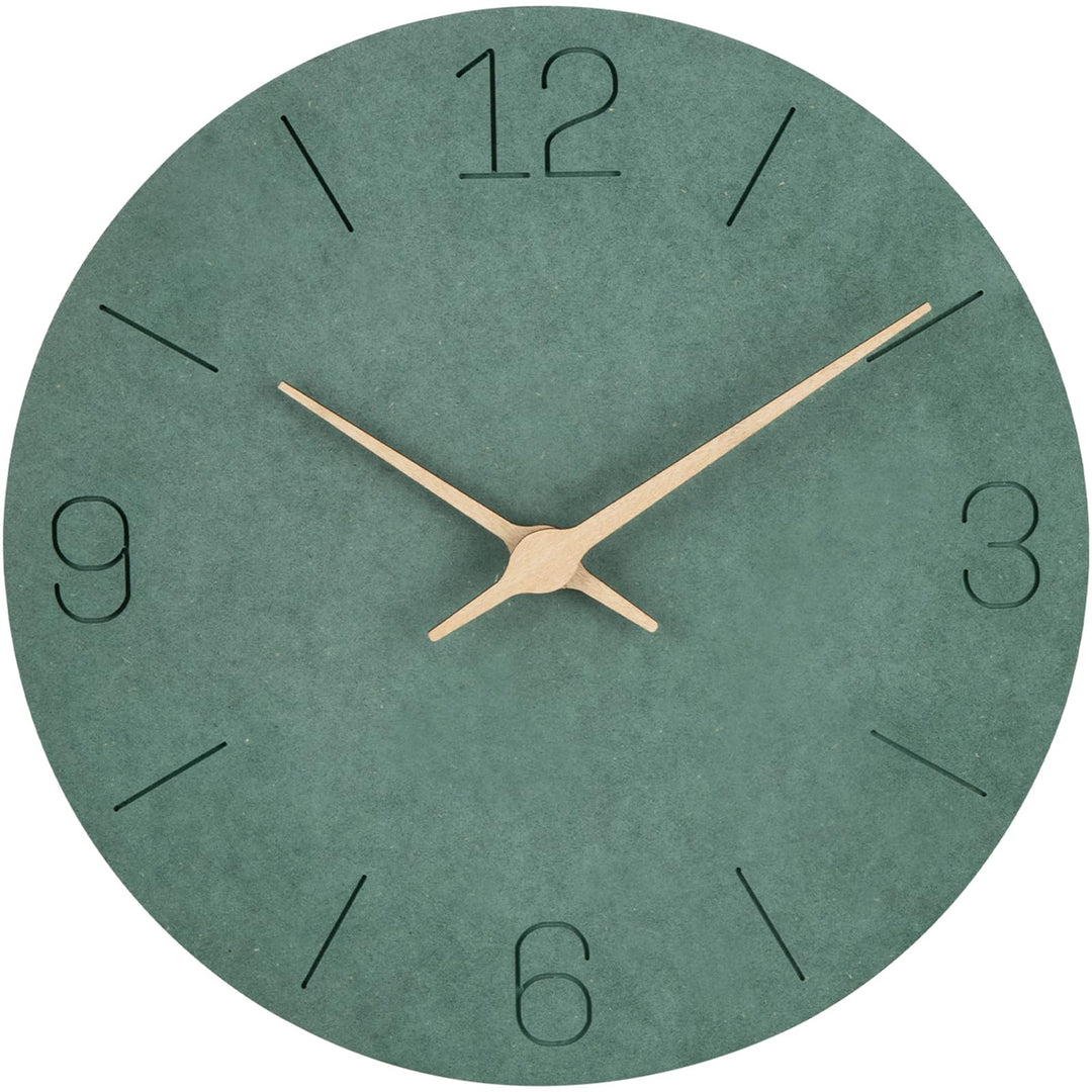 Warminn MDF Holz Wanduhr Ohne TickgeräUsche Lautlos Modern 30cm Quarz Gross Batterie Betriebene Wand