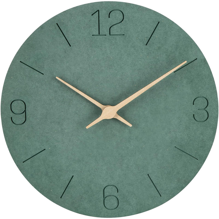 Warminn MDF Holz Wanduhr Ohne TickgeräUsche Lautlos Modern 30cm Quarz Gross Batterie Betriebene Wand