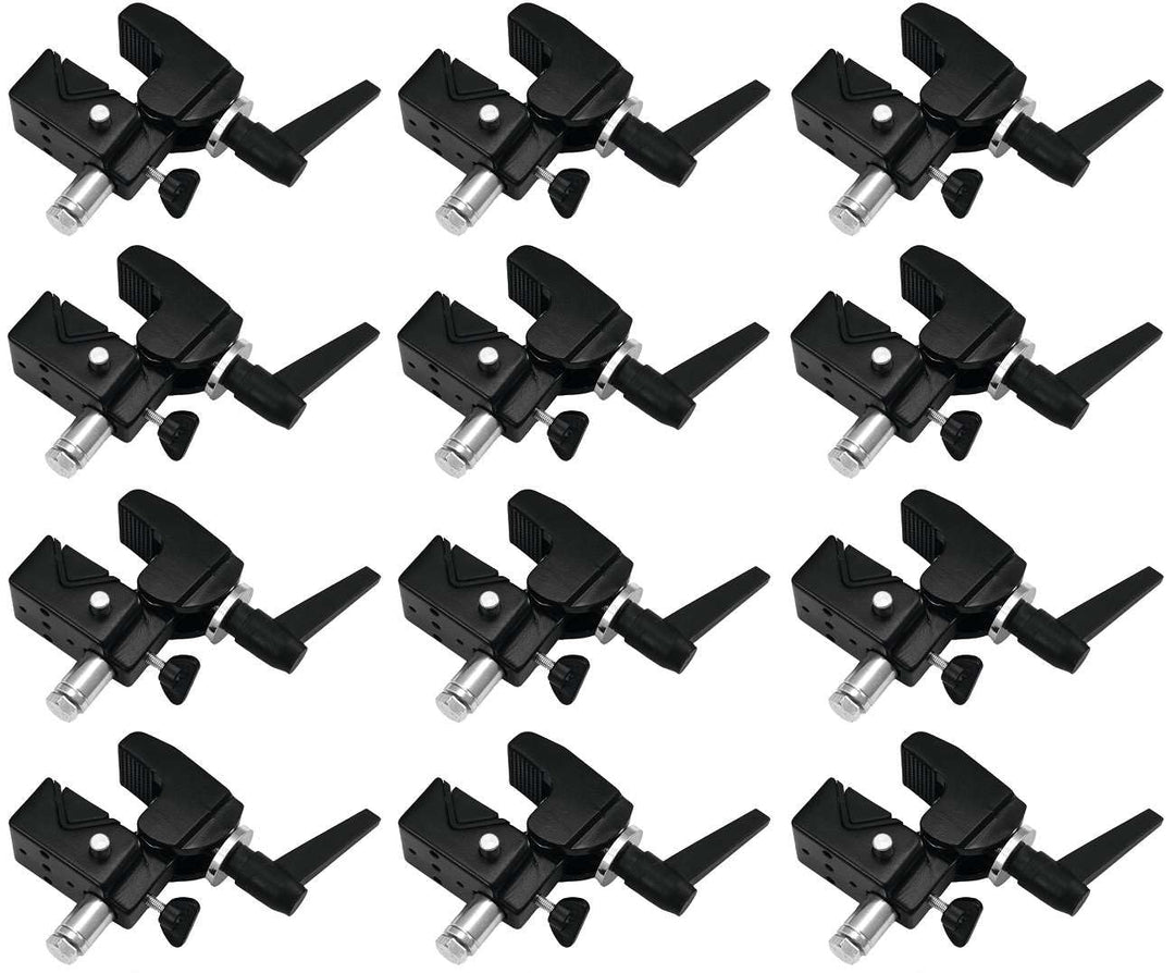 12 x Eurolite TH-2SC QUICK-LOCK Scheinwerfer Haken Super Clamp schwarz incl. Zapfen für 13-55 mm Roh