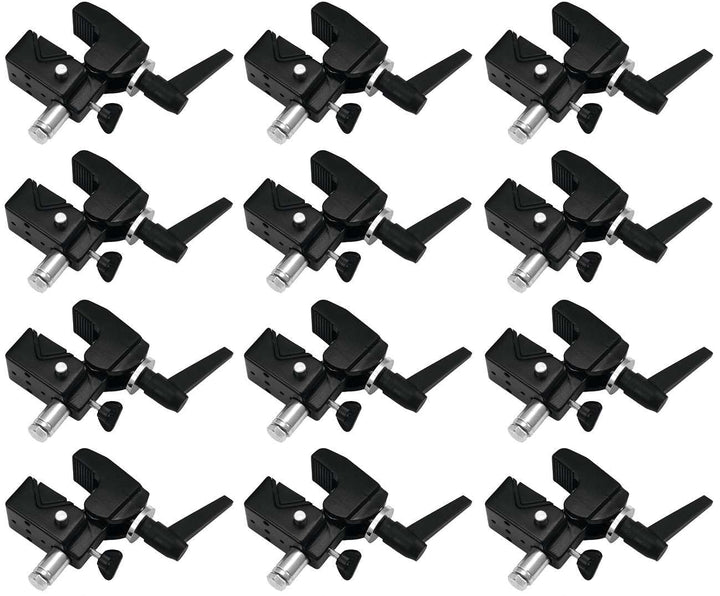 12 x Eurolite TH-2SC QUICK-LOCK Scheinwerfer Haken Super Clamp schwarz incl. Zapfen für 13-55 mm Roh