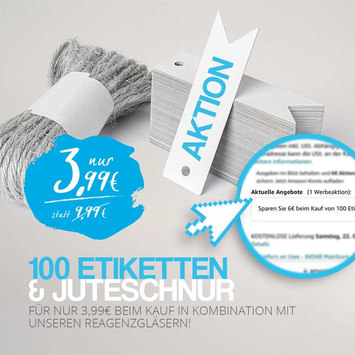 Tuuters 100x Kunststoff Reagenzgläser mit Korken Verschluss Presskorken Reagenzröhrchen (105 x Ø17mm
