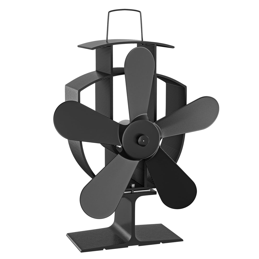 Wiltec Kaminofenventilator 5 Blatt Gebläse für Ofen 50-300°C Kaminventilator Ofenventilator stromlos