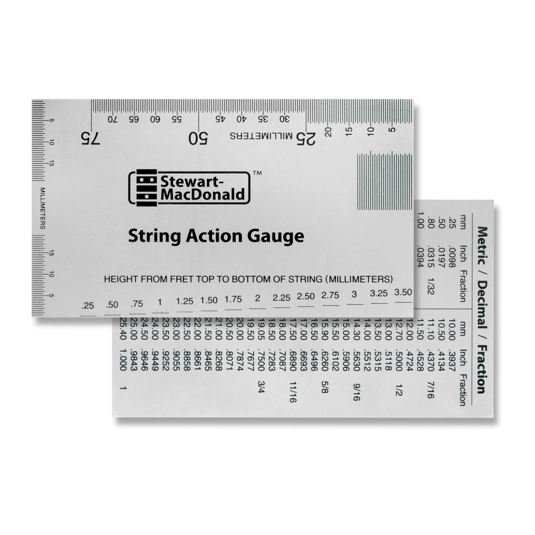 18 String Action Gauge und Lineal, metrisch, Edelstahl – Entworfen von 18, das Original Mess-Werkzeu