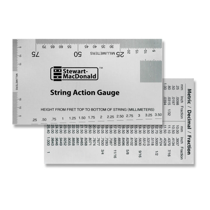 18 String Action Gauge und Lineal, metrisch, Edelstahl – Entworfen von 18, das Original Mess-Werkzeu
