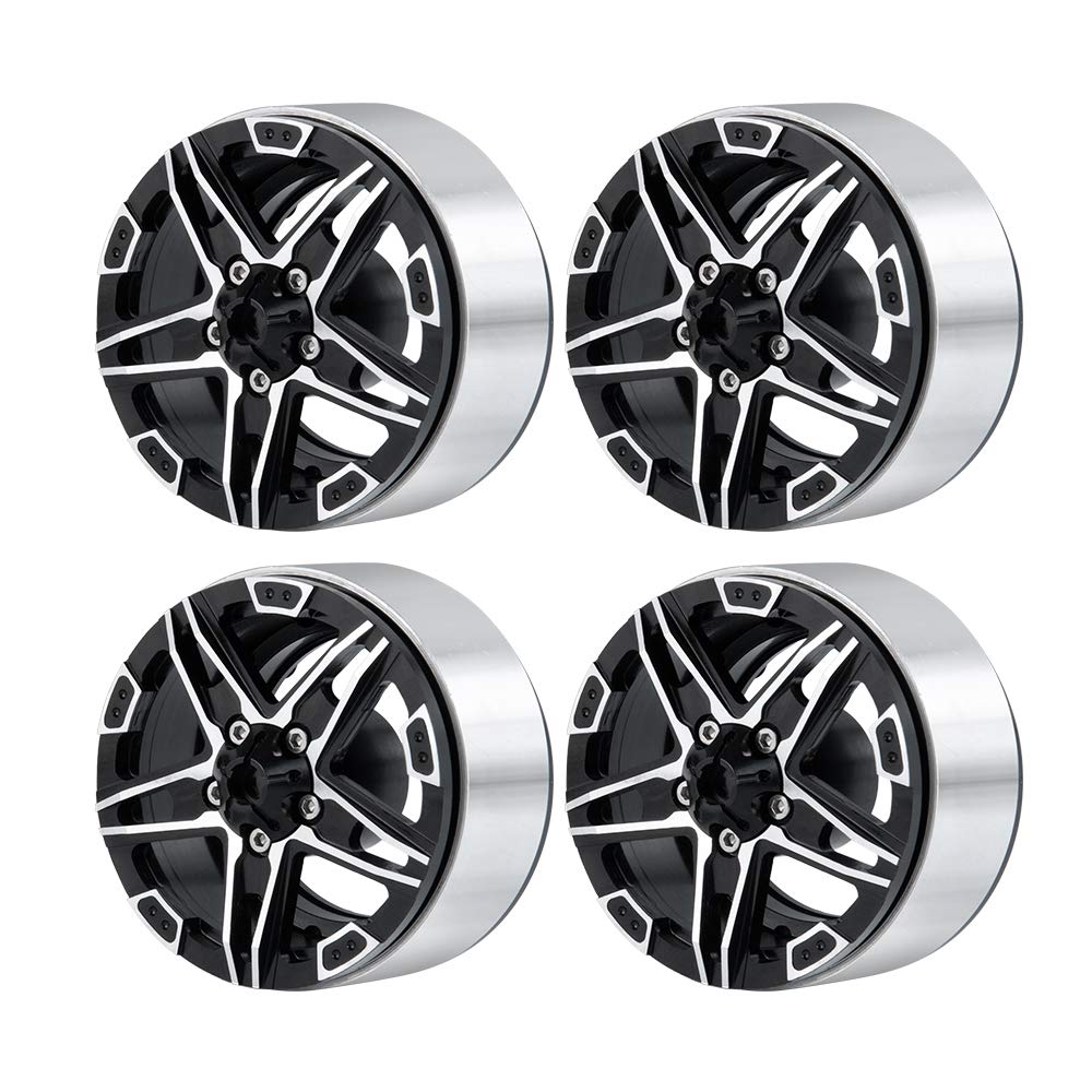AXspeed 1.9" Beadlock Wheel Rims for Axial SCX10 D90 D110 CC01 1/10 RC Crawler Car, Pack of 4
