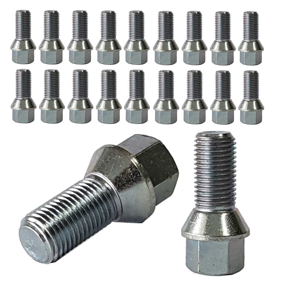 TRACER 20 Radschrauben Radbolzen Kegelbund M14x1,5 25mm Silber, Sechskant, Edelstahl, Klasse 10.9, K