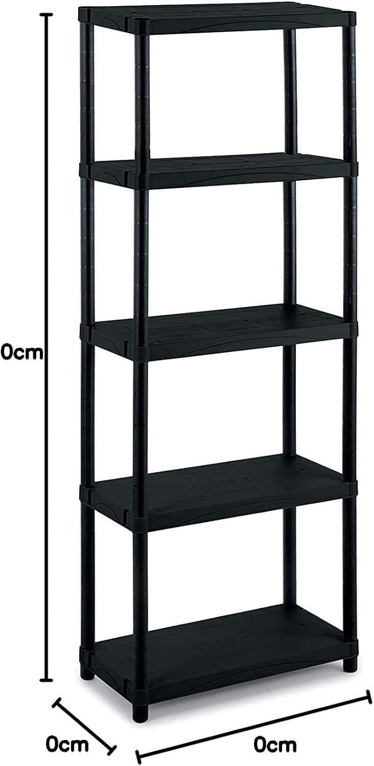 Megashopitalia Modulares Regal mit 5 Böden für den Innenbereich aus Kunststoff 30 kg pro Regal (L70