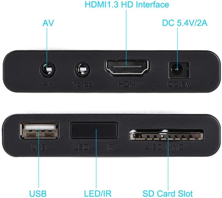 1080P Full HD Box Media Player, 100 Mbit/S Media Player Box, Unterstützung für USB MMC RMVB MP3 AVI