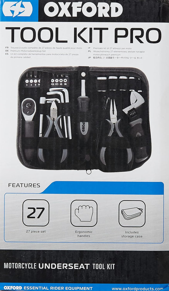 Oxford OX770 Bike Tool Kit Pro - Repair Your Motorbike, Motorcycle or Scooter On The Move, Black Wer