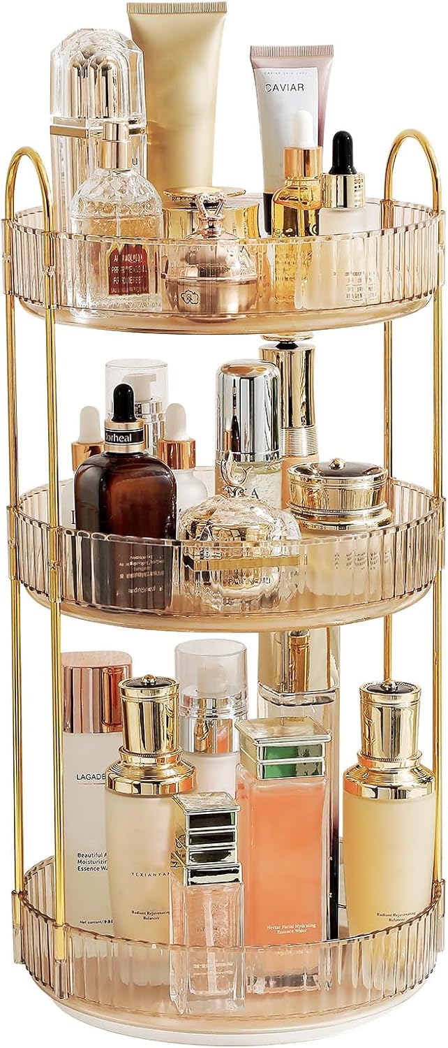 Make Up Organizer,360° drehbarer Makeup Organizer,Skincare Parfüm Organizer,Badezimmer Kosmetik Orga