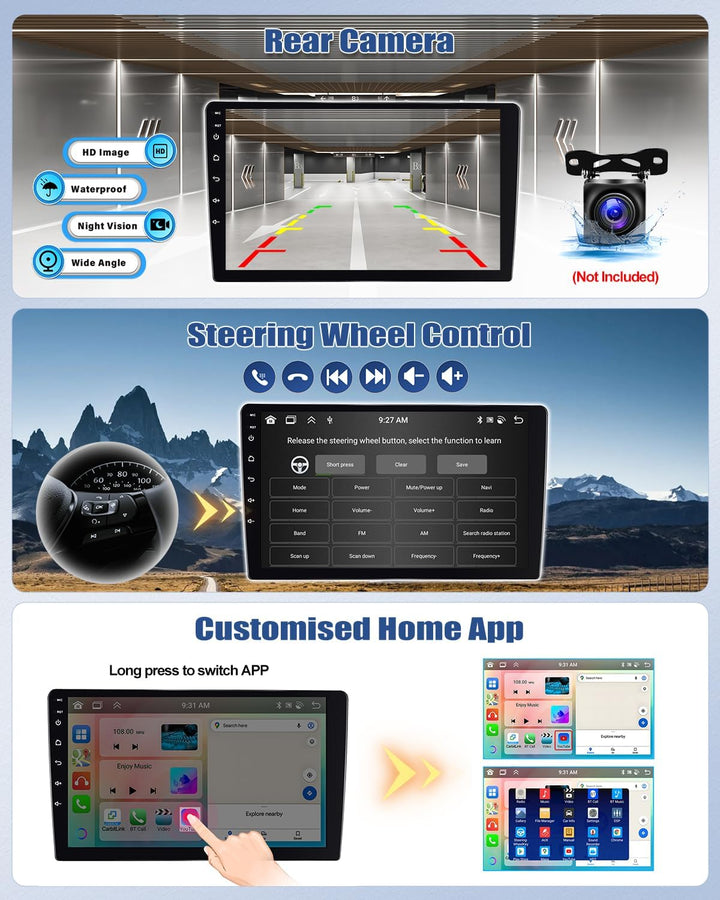 CAMECHO [8Core 4G+64G] Android 15 Autoradio für Opel Astra H/Zafira B/Corse C D mit Navi Carplay And