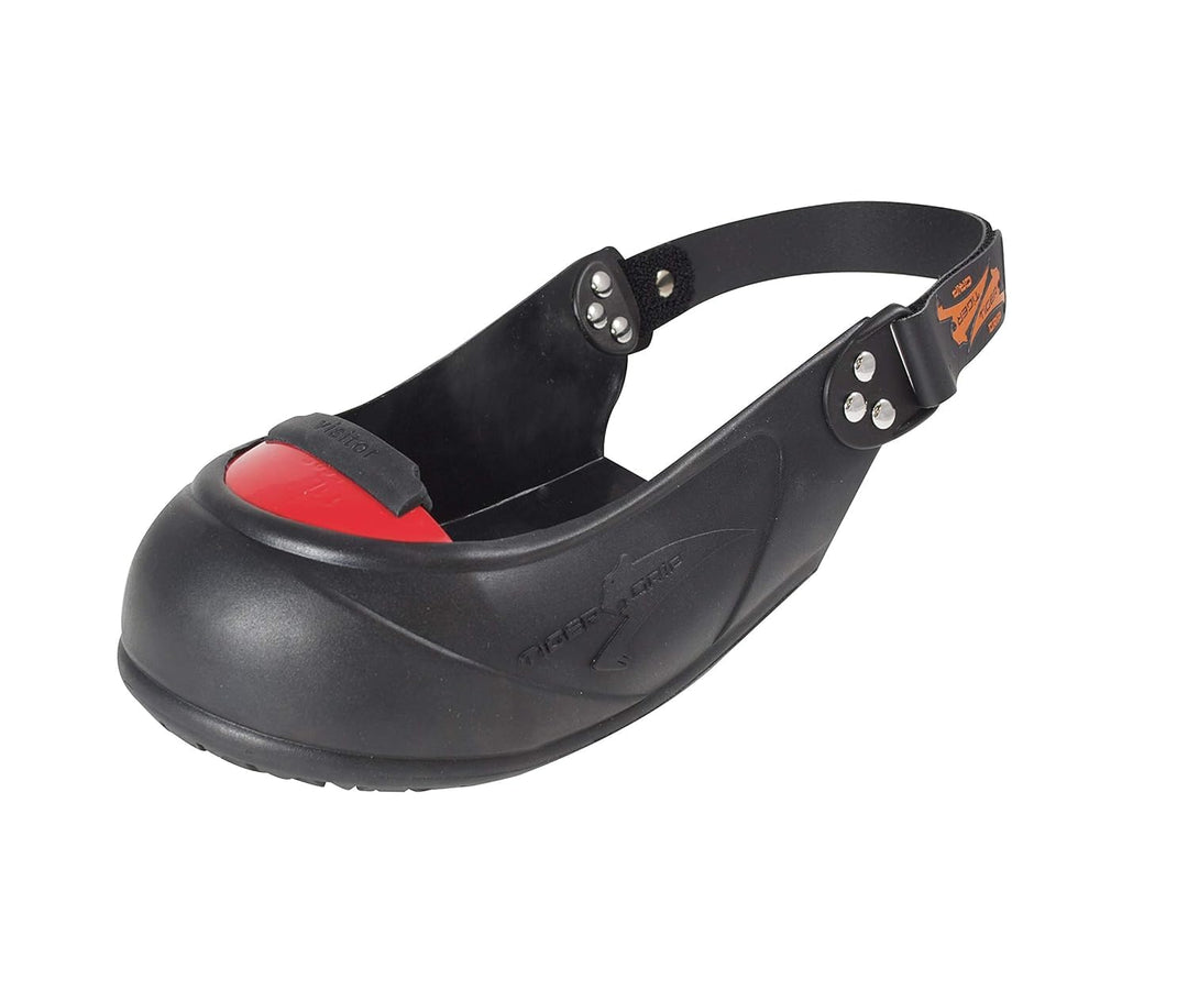 Tiger-Grip VISITOR Sicherheits-Überschuh, schwarz, medium/large (39-43, rot), Schutzkappe, rutschfes