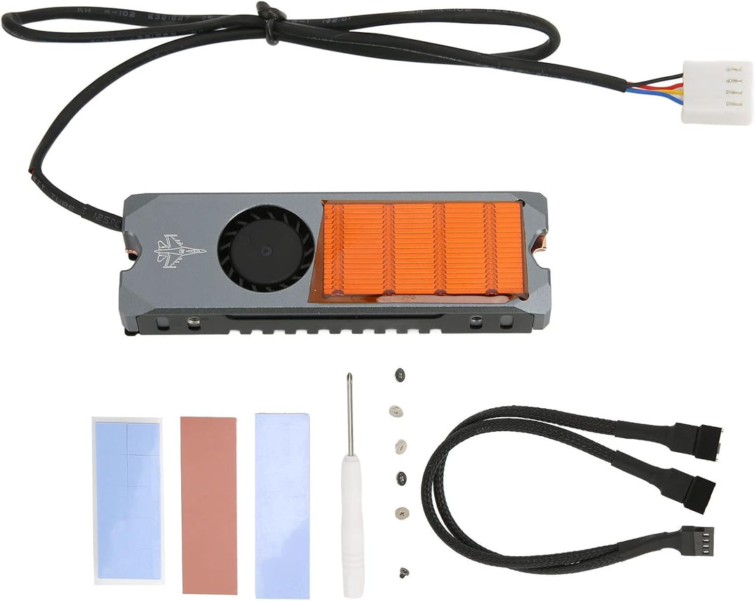 Cuifati M.2-Kühlkörper 2280 SSD PWM-Kühler mit Thermischem Silikonpad Automatische Anpassung des SSD