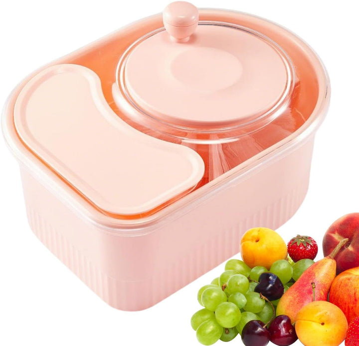 Multifunctional Fruit Cleaner Spinner with Hand Crank, Rotating Vegetable Washer and Potato Scrubber