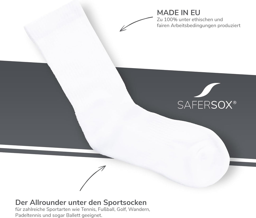 Safersox Sportsocken - Mückenschutz-Socken - in vielen Farben erhältlich! 43-46 3er Vorteilspack Wei