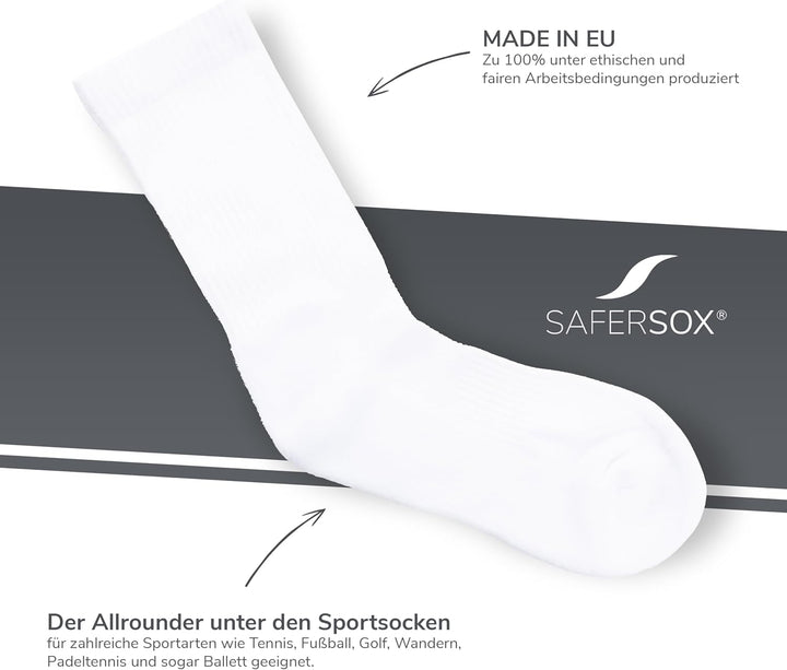 Safersox Sportsocken - Mückenschutz-Socken - in vielen Farben erhältlich! 43-46 3er Vorteilspack Wei