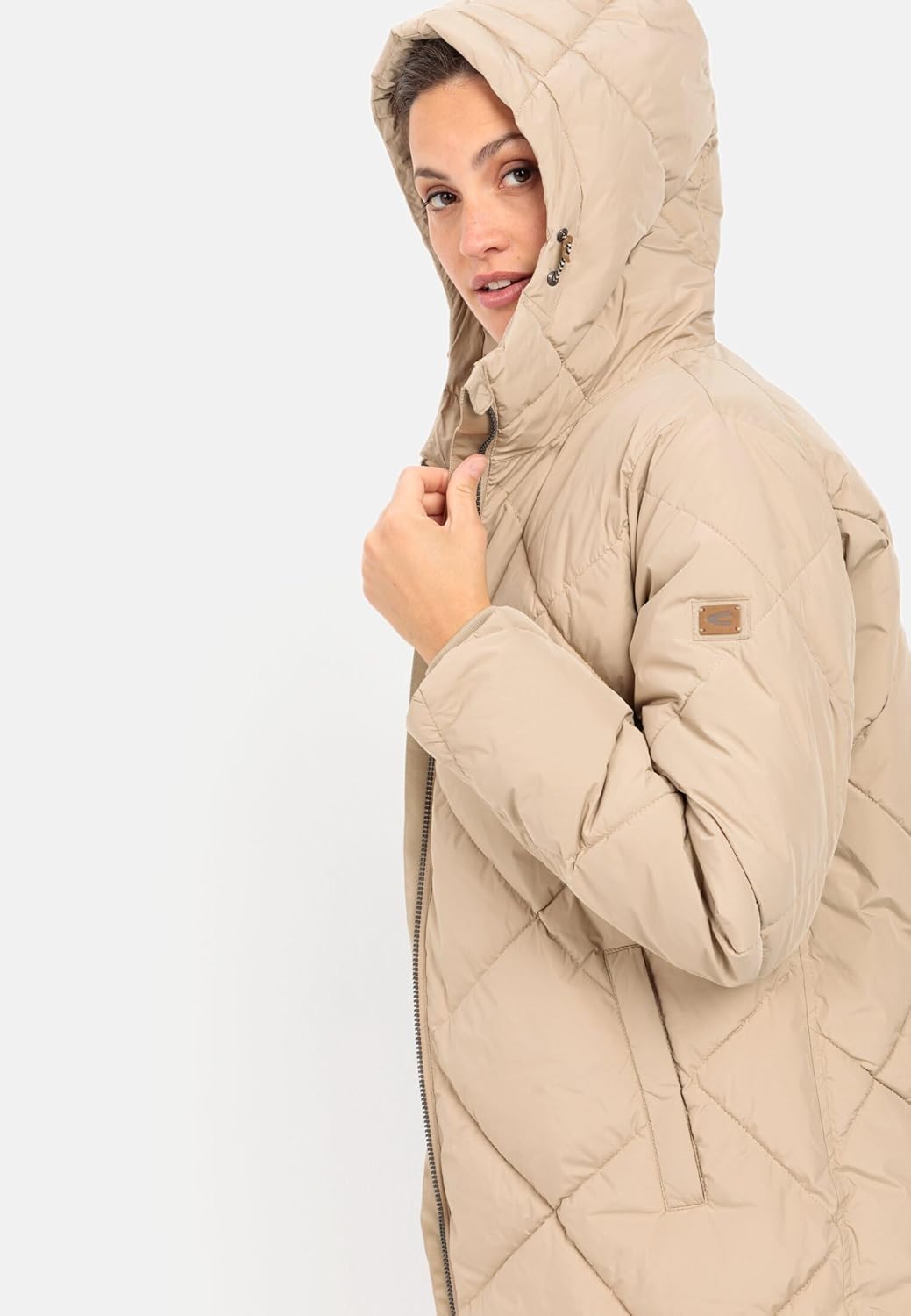 camel active Damen Steppmantel aus recyceltem Polyester 40 Beige, 40 Beige