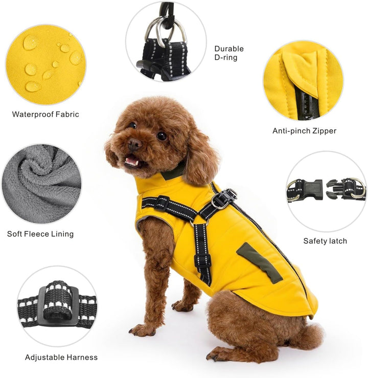 Hunde Winterjacken,Warme Hundemäntel Reflektierend Hundekleidung wasserdichte Welpenweste für kaltes