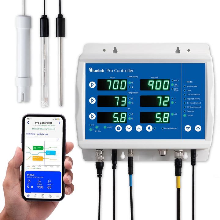 Bluelab Pro Controller Wi-Fi Fully Automated 24/7 Digital Monitor for Hydroponics Multi-Nutrient & p