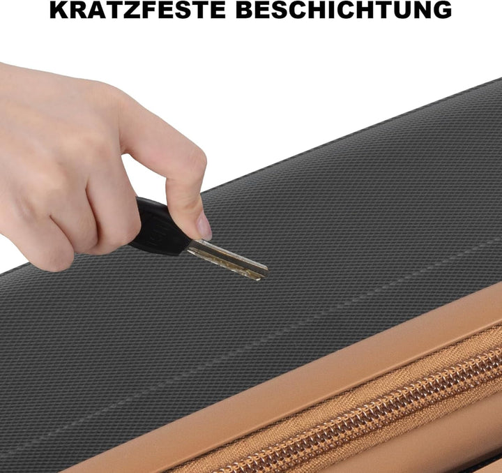 Hartschalenkoffer Set 3 Teilig, Kratzresistente Premium ABS-Hartschale, 55 64 74 cm, 360-Grad-Doppel