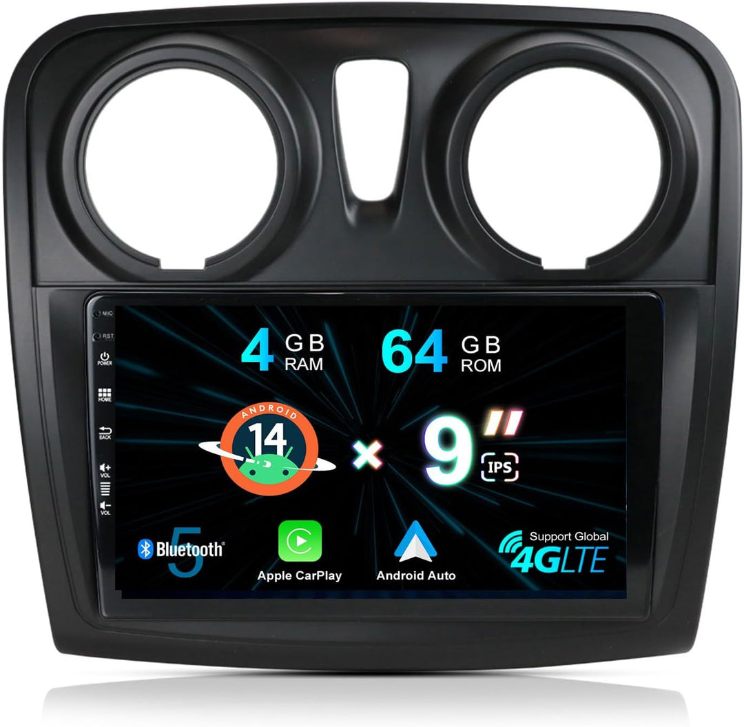 2 Din Android 12 Autoradio Stereo Für Renault Dacia Logan 2 Sandero 2012-2017-GPS/Carplay/DSP/Blueto