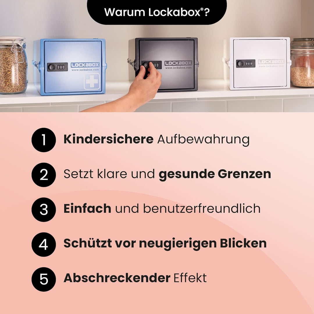 Lockabox One™ | Kompakte Abschliessbare Box aus Polycarbonat mit Zahlenschloss für mehr Sicherheit z