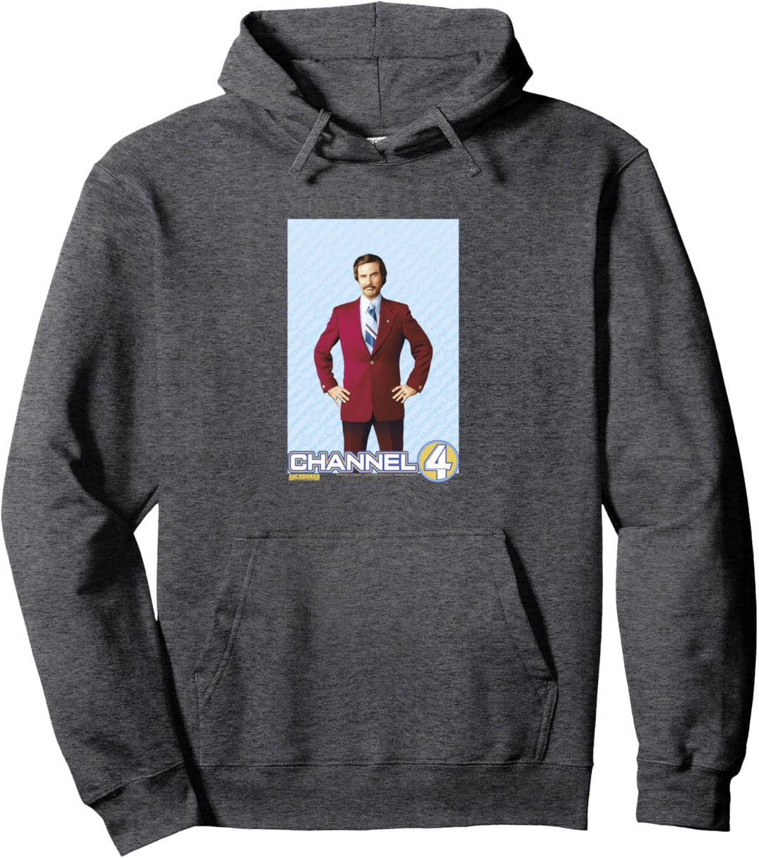 Anchorman Ron Burgundy Channel 4 Portrait Pullover Hoodie