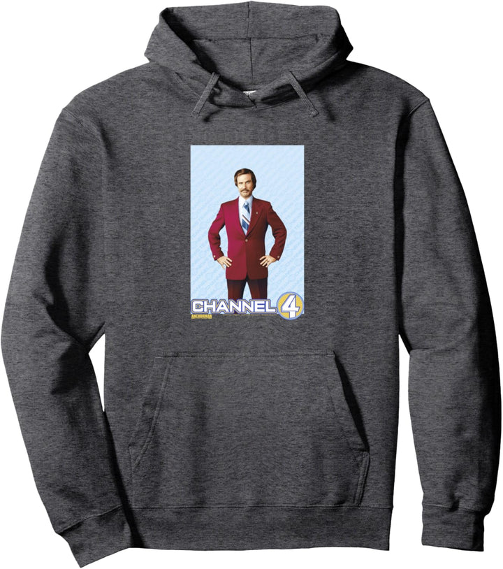Anchorman Ron Burgundy Channel 4 Portrait Pullover Hoodie
