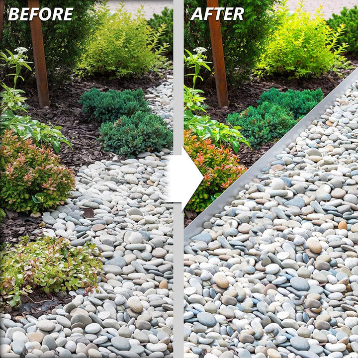 VOUNOT Rasenkante verzinkt Metall 20m, verzinkt Beeteinfassung Beetumrandung Mähkante, Länge 100cm H