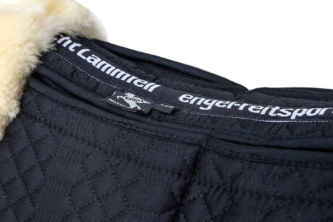 Engel Reitsport Satteldecke SADEK1AP Lammfell &amp; Baumwollsteppstoff, Fell in Sattellage, Fellkranz vo