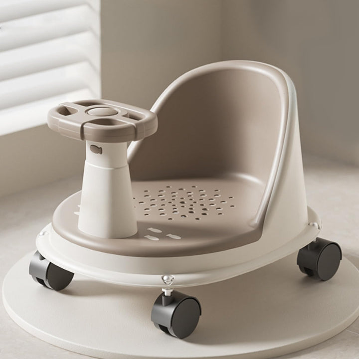 Baby Bade Sitz, Rutschfester Badewannensitz Für Babys, Mit Lenkrad Und Rädern, Baby Badesitz Ab 6 Mo
