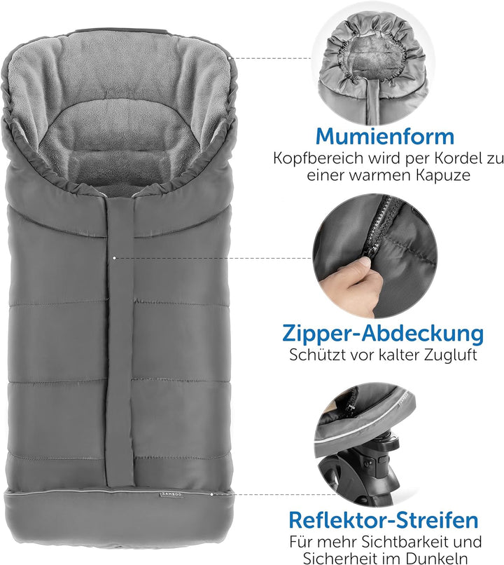 Zamboo Fusssack für Joie Buggy Sportwagen (passend für Litetrax, Mytrax, Chrome) - Winterfusssack fü