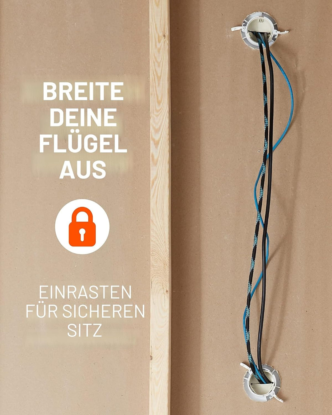 Echogear Kabel-Abdeckung für Wandfernseher - Wand-Kabeltüllen-Kit CMIWG Schwarz, Schwarz