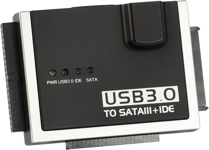 Xystec Festplatten Lesegerät: Universal-Festplatten-Adapter für IDE/SATA auf USB 3.0, inkl. Netzteil