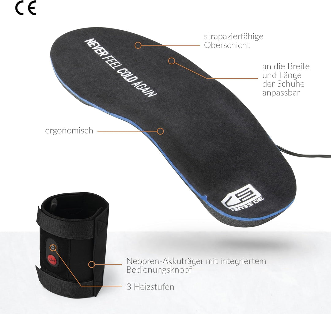 30seven Beheizbare Einlegesohlen Mit Akku Für Warme Füsse, Männer Und Frauen, Passt In Jedem Schuh u