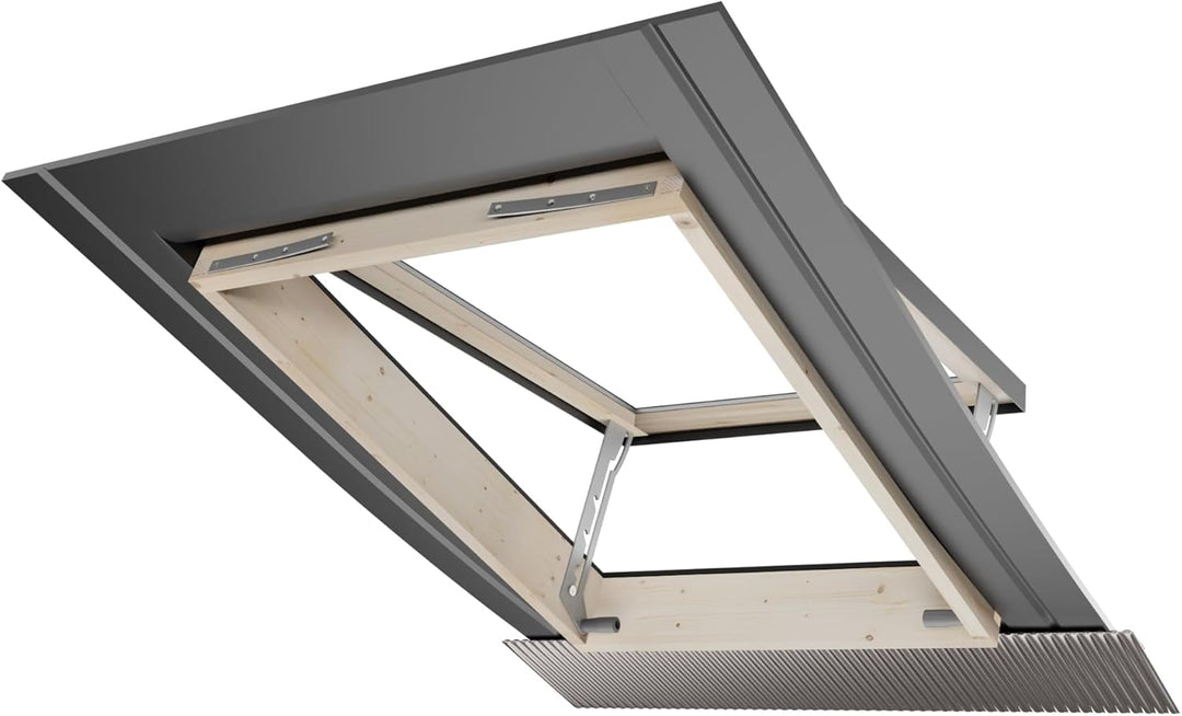 Emica – Bestes Vasistas-Dachfenster aus Aluminium | Doppelglas 4/9/4 | Griff mit 4 Öffnungspositione
