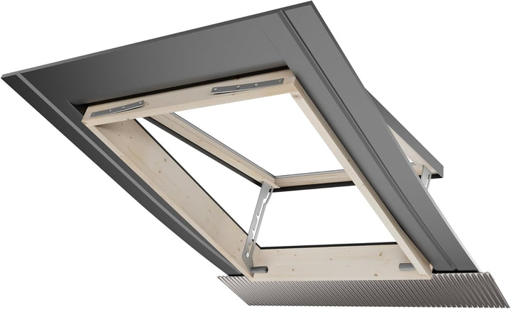 Emica – Bestes Vasistas-Dachfenster aus Aluminium | Doppelglas 4/9/4 | Griff mit 4 Öffnungspositione