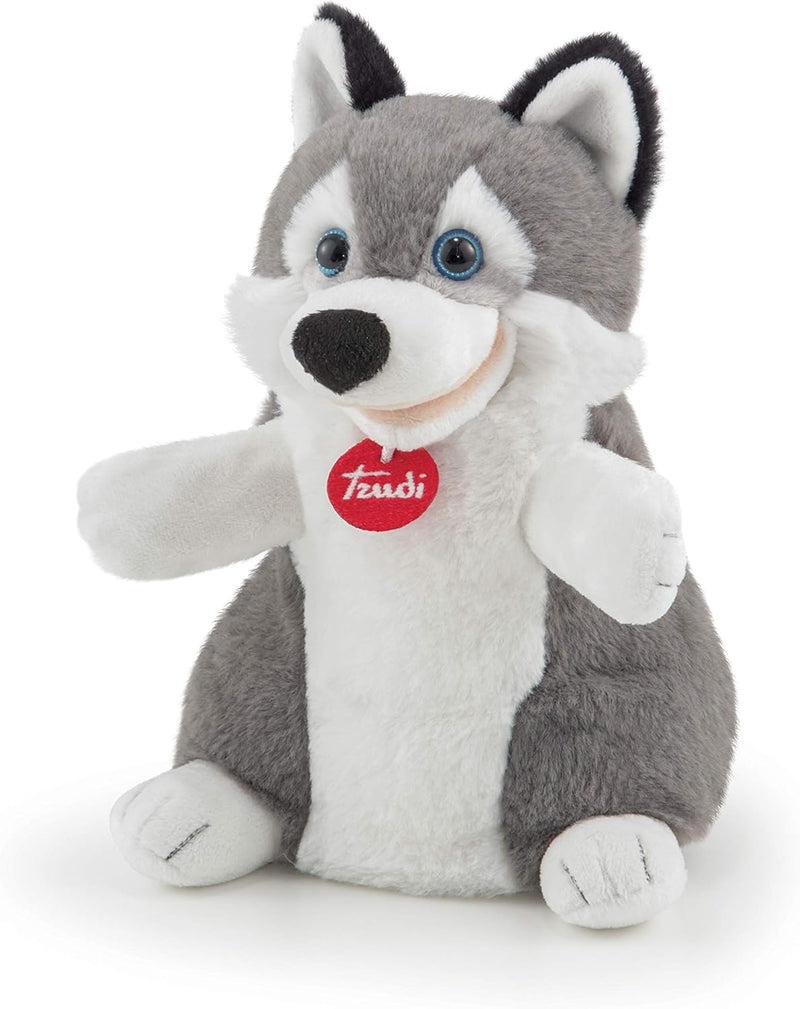 Trudi 29819 - Handpuppe Husky cm 15x24x21, grau/weiss